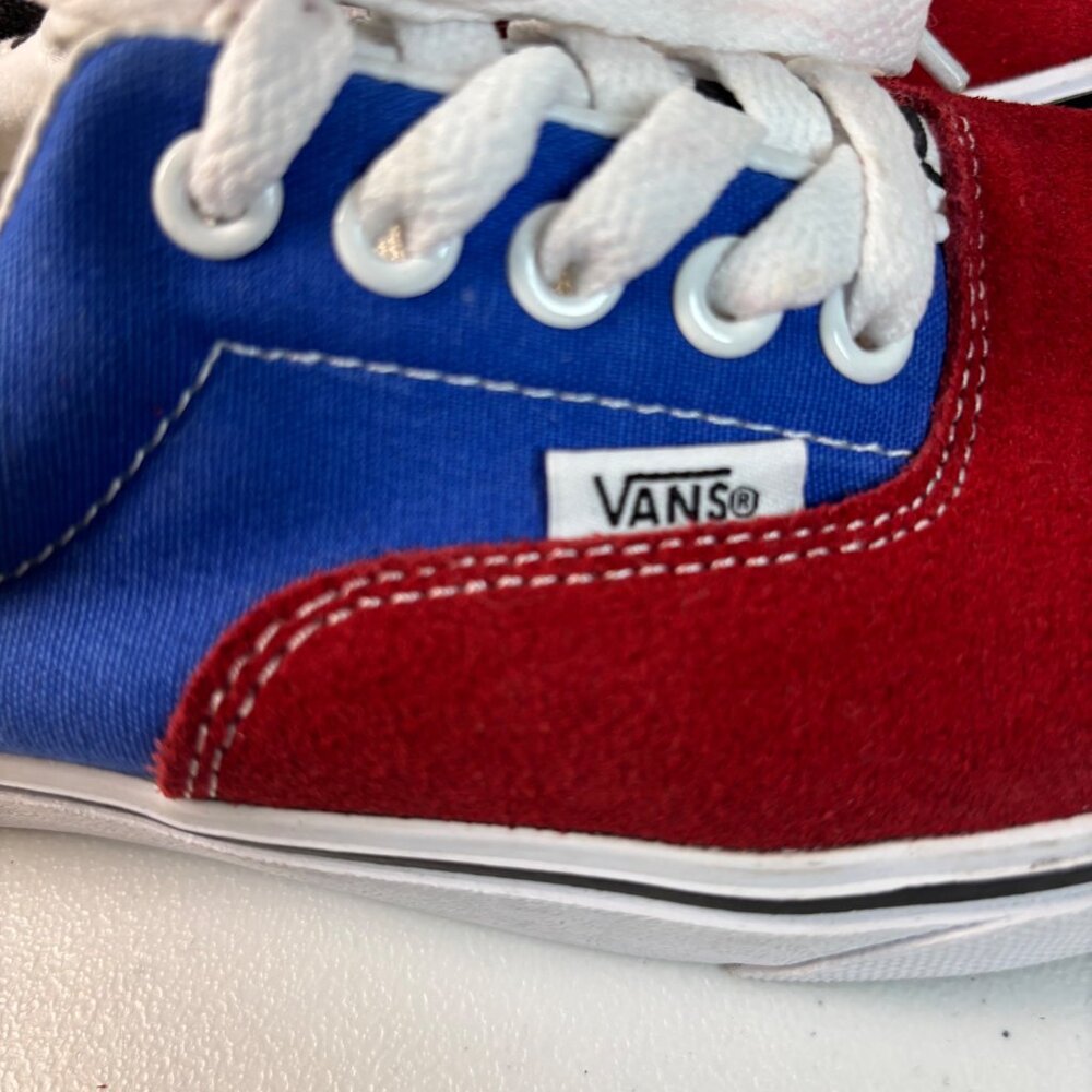 Vans Checkerboard Era Low Sneakers Blue Red Women’s 7.5 Men’s 6 EUC Skate Shoes - Picture 5 of 9